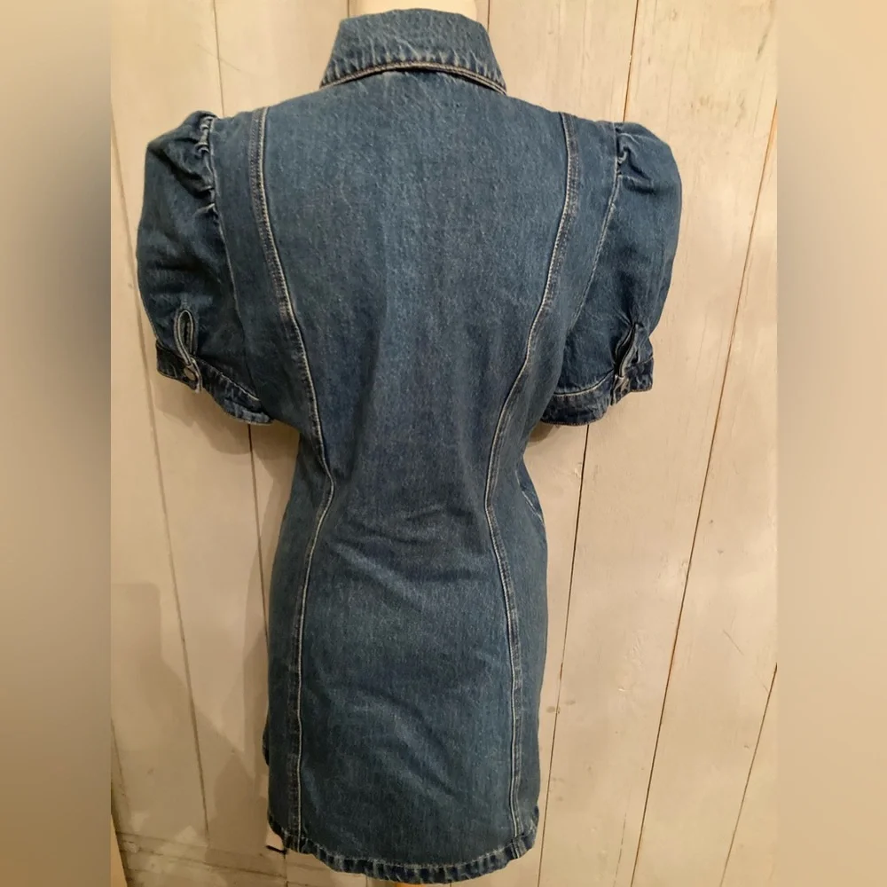 Blanknyc‎ Walk In The Park Blue Denim Snap Shirt Mini Dress Size Large New